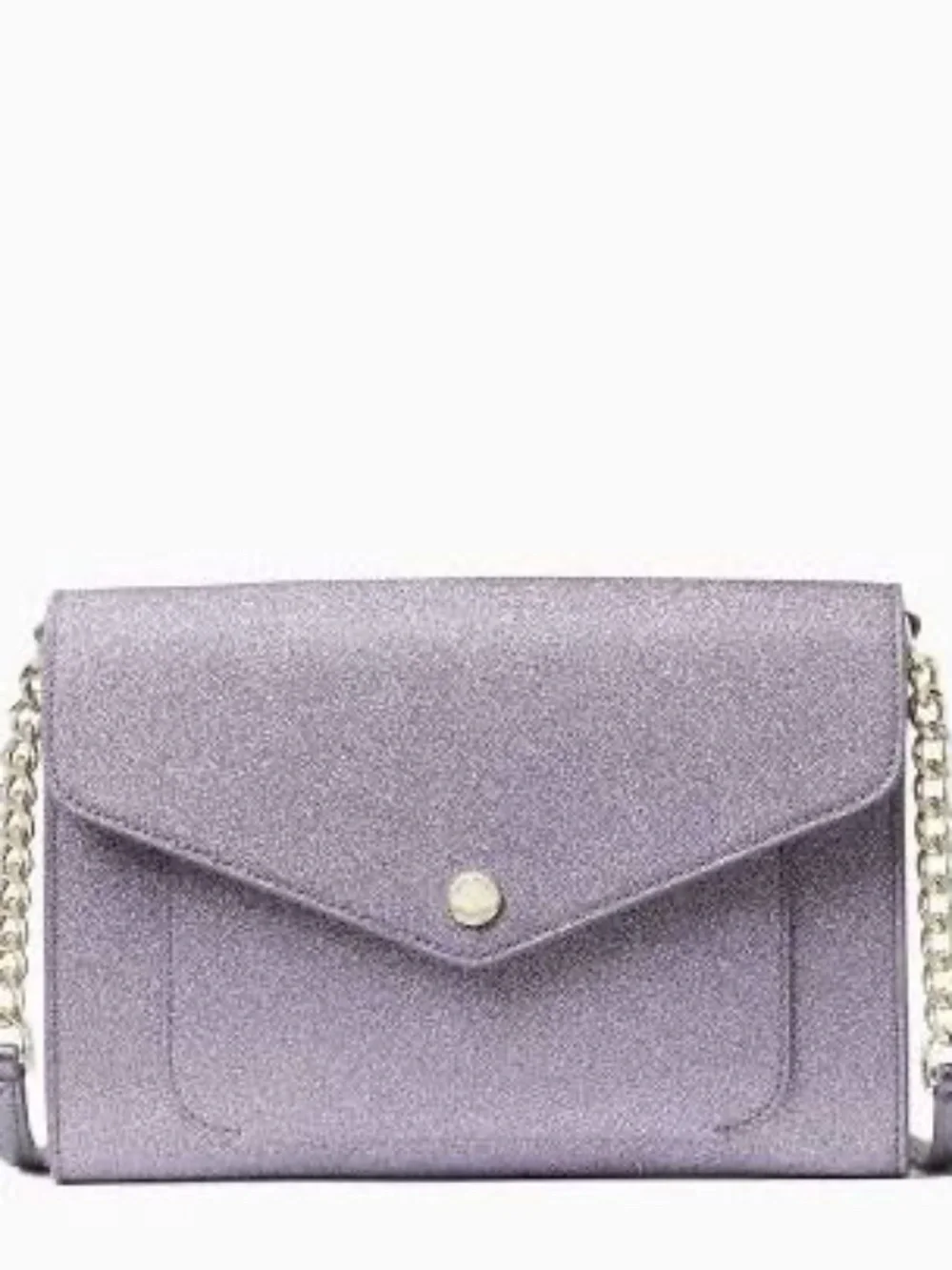 Kate Spade New York Tinsel Glitter Flap Crossbody Lilac Frost Purse